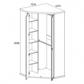 Шкаф угловой 2D, MAGELLAN, цвет Сосна винтаж в Кунгуре - kungur.ok-mebel.com | фото 2