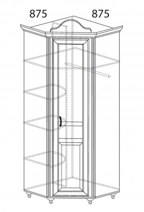 Шкаф угловой №562 "Алиса" (угол 875*875) в Кунгуре - kungur.ok-mebel.com | фото 2
