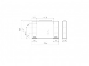 Шкаф-зеркало Cube 100 Эл. Домино (DC5013HZ) в Кунгуре - kungur.ok-mebel.com | фото 2