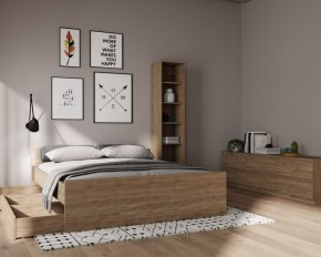 Стеллаж СИРИУС узкий, с пятью полками, цвет Дуб Сонома в Кунгуре - kungur.ok-mebel.com | фото 3