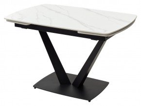 Стол ALATRI 120 MATT WHITE MARBLE SOLID CERAMIC / BLACK, ®DISAUR в Кунгуре - kungur.ok-mebel.com | фото 2