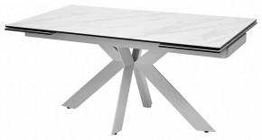 Стол BELLUNO 160 MARBLES KL-99 Белый мрамор матовый, итальянская керамика/ белый каркас, ®DISAUR в Кунгуре - kungur.ok-mebel.com | фото 2