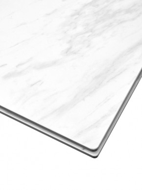 Стол BELLUNO 160 MARBLES KL-99 Белый мрамор матовый, итальянская керамика/ белый каркас, ®DISAUR в Кунгуре - kungur.ok-mebel.com | фото 4