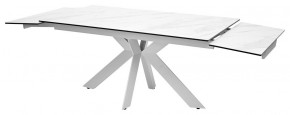 Стол BELLUNO 160 MARBLES KL-99 Белый мрамор матовый, итальянская керамика/ белый каркас, ®DISAUR в Кунгуре - kungur.ok-mebel.com | фото 7