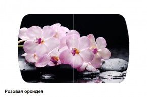 Стол Бостон 900*600 (опоры Брифинг) Стекло/фотопечать Розовая Орхидея в Кунгуре - kungur.ok-mebel.com | фото