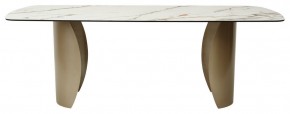 Стол BRONTE 220 KL-188 Контрастный мрамор матовый, итальянская керамика/ Шампань, ®DISAUR в Кунгуре - kungur.ok-mebel.com | фото 2