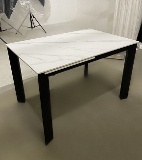 Стол CORNER 120 MATT WHITE MARBLE SOLID CERAMIC / BLACK, ®DISAUR в Кунгуре - kungur.ok-mebel.com | фото 2