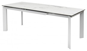 Стол CREMONA 140 HIGH GLOSS STATUARIO Белый мрамор глянцевый, керамика/ белый каркас, ®DISAUR в Кунгуре - kungur.ok-mebel.com | фото 4