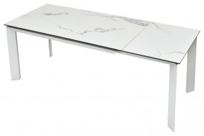 Стол CREMONA 140 HIGH GLOSS STATUARIO Белый мрамор глянцевый, керамика/ белый каркас, ®DISAUR в Кунгуре - kungur.ok-mebel.com | фото 5