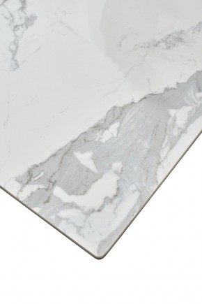 Стол CREMONA 140 HIGH GLOSS STATUARIO Белый мрамор глянцевый, керамика/ белый каркас, ®DISAUR в Кунгуре - kungur.ok-mebel.com | фото 6