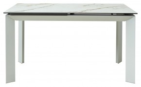 Стол CREMONA 180 KL-188 Контрастный мрамор матовый, итальянская керамика/ белый каркас, ®DISAUR в Кунгуре - kungur.ok-mebel.com | фото 2