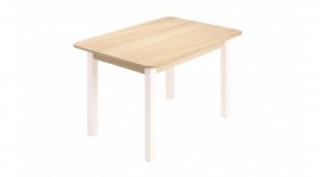 Стол ЛДСП (опоры белые) ясень шимо светлый в Кунгуре - kungur.ok-mebel.com | фото
