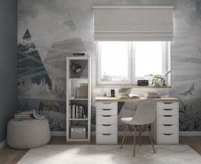 Стол письменный Ингар 2/55 140x75x55, дуб беленый/белый в Кунгуре - kungur.ok-mebel.com | фото 4
