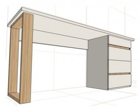 Стол письменный с тумбой 4 ящика (1450) в Кунгуре - kungur.ok-mebel.com | фото 2