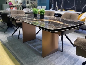 Стол ПУАНТО 200 TITANIUM LAWA NERO, керамика / МЕДЬ каркас М-City в Кунгуре - kungur.ok-mebel.com | фото 2