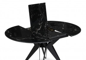 Стол стеклянный Рикла 110(150)х110х76 черный мрамор / черный в Кунгуре - kungur.ok-mebel.com | фото 4