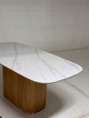 Стол TAMPA 180 цвет БЕЛЫЙ МРАМОР M326, керамика / Каркас OAK, ®DISAUR в Кунгуре - kungur.ok-mebel.com | фото 3