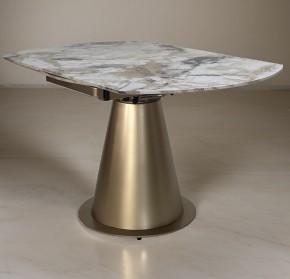 Стол TERAMO 135 GLOSS GRAND JADE SOLID CERAMIC, керамика, поворотн.механизм / Бронзовый, ®DISAUR в Кунгуре - kungur.ok-mebel.com | фото