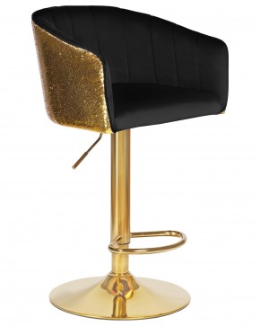 Стул барный DOBRIN DARCY GOLD SHINY, черный велюр с золотыми пайетками в Кунгуре - kungur.ok-mebel.com | фото 2