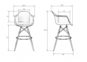 Стул барный DOBRIN DAW BAR, ножки светлый бук, цвет черный в Кунгуре - kungur.ok-mebel.com | фото 11