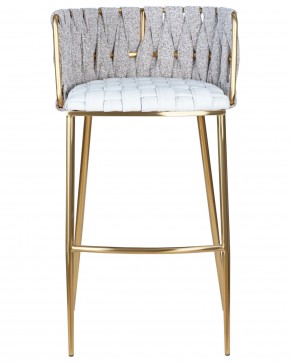 Стул барный DOBRIN EMMA GOLD, белый PU (T-01), белая ткань (F-49) в Кунгуре - kungur.ok-mebel.com | фото 5