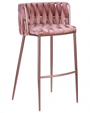 Стул барный DOBRIN EMMA ROSE GOLD, розовый велюр (VF-10) в Кунгуре - kungur.ok-mebel.com | фото