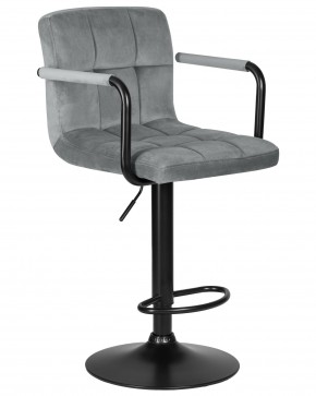 Стул барный DOBRIN KRUGER ARM BLACK, серый велюр (MJ9-75) в Кунгуре - kungur.ok-mebel.com | фото 2