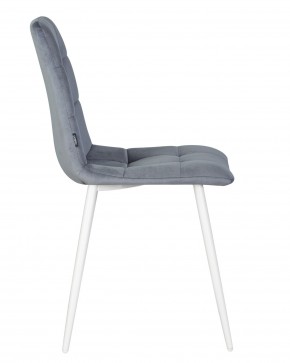 Стул обеденный DOBRIN CHILLY, Серо-голубой Holland 14, основание белое в Кунгуре - kungur.ok-mebel.com | фото 3