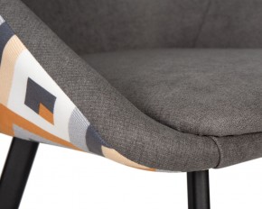 Стул обеденный DOBRIN MARKUS, ЭМАЛЬ ЧЕРНЫЙ МУАР ткань Candy Graphite+Escada Ochre в Кунгуре - kungur.ok-mebel.com | фото 7
