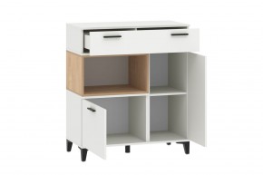 Тумба НМ 013.80 "Bergen" (Белый/Дуб бунратти) в Кунгуре - kungur.ok-mebel.com | фото 2