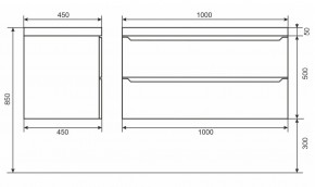 Тумба под раковину Uperwood Tanos 100 см, подвесная, белая/графит в Кунгуре - kungur.ok-mebel.com | фото 6