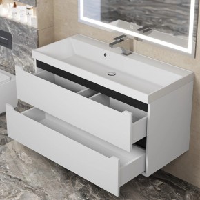 Тумба под раковину Uperwood Tanos 100 см, подвесная, белая/графит в Кунгуре - kungur.ok-mebel.com | фото 9