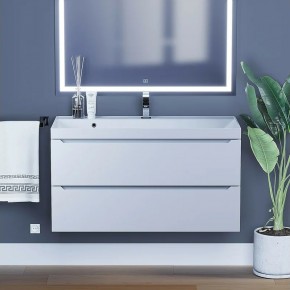 Тумба под раковину Uperwood Tanos 100 см, подвесная, белая матовая в Кунгуре - kungur.ok-mebel.com | фото