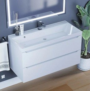 Тумба под раковину Uperwood Tanos 100 см, подвесная, белая матовая в Кунгуре - kungur.ok-mebel.com | фото 10