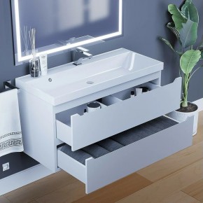Тумба под раковину Uperwood Tanos 100 см, подвесная, белая матовая в Кунгуре - kungur.ok-mebel.com | фото 9