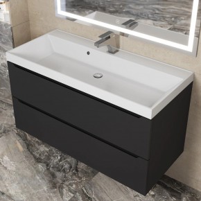 Тумба под раковину Uperwood Tanos 100 см, подвесная, черная матовая в Кунгуре - kungur.ok-mebel.com | фото