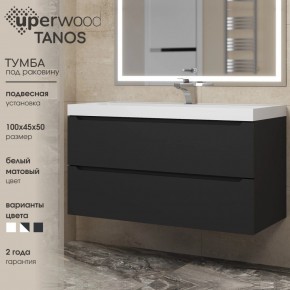 Тумба под раковину Uperwood Tanos 100 см, подвесная, черная матовая в Кунгуре - kungur.ok-mebel.com | фото 3