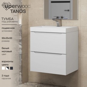 Тумба под раковину Uperwood Tanos 50 см, подвесная, белая матовая в Кунгуре - kungur.ok-mebel.com | фото 6