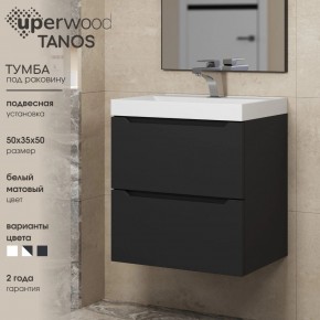 Тумба под раковину Uperwood Tanos 50 см, подвесная, черная матовая в Кунгуре - kungur.ok-mebel.com | фото 4