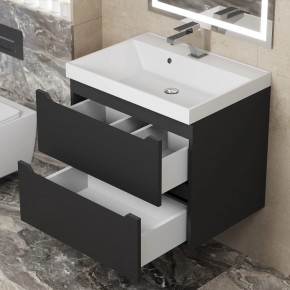 Тумба под раковину Uperwood Tanos 60 см, подвесная, черная матовая в Кунгуре - kungur.ok-mebel.com | фото 2