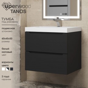 Тумба под раковину Uperwood Tanos 60 см, подвесная, черная матовая в Кунгуре - kungur.ok-mebel.com | фото 3