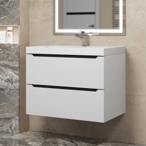 Тумба под раковину Uperwood Tanos 70 см, подвесная, белая/графит в Кунгуре - kungur.ok-mebel.com | фото