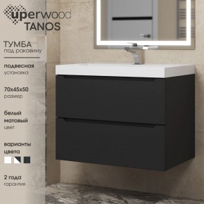 Тумба под раковину Uperwood Tanos 70 см, подвесная, черная матовая в Кунгуре - kungur.ok-mebel.com | фото 3