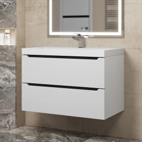 Тумба под раковину Uperwood Tanos 80 см, подвесная, белая/графит в Кунгуре - kungur.ok-mebel.com | фото