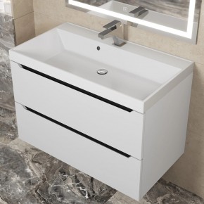 Тумба под раковину Uperwood Tanos 80 см, подвесная, белая/графит в Кунгуре - kungur.ok-mebel.com | фото 8