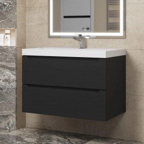 Тумба под раковину Uperwood Tanos 80 см, подвесная, черная матовая в Кунгуре - kungur.ok-mebel.com | фото