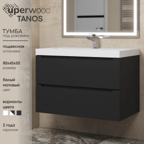 Тумба под раковину Uperwood Tanos 80 см, подвесная, черная матовая в Кунгуре - kungur.ok-mebel.com | фото 3