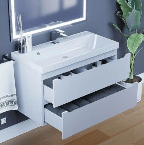 Тумба под раковину Uperwood Tanos 90 см, подвесная, белая матовая в Кунгуре - kungur.ok-mebel.com | фото 4