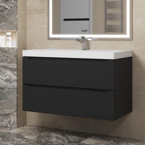 Тумба под раковину Uperwood Tanos 90 см, подвесная, черная матовая в Кунгуре - kungur.ok-mebel.com | фото