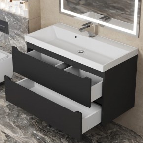 Тумба под раковину Uperwood Tanos 90 см, подвесная, черная матовая в Кунгуре - kungur.ok-mebel.com | фото 10